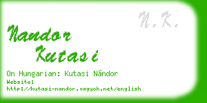 nandor kutasi business card